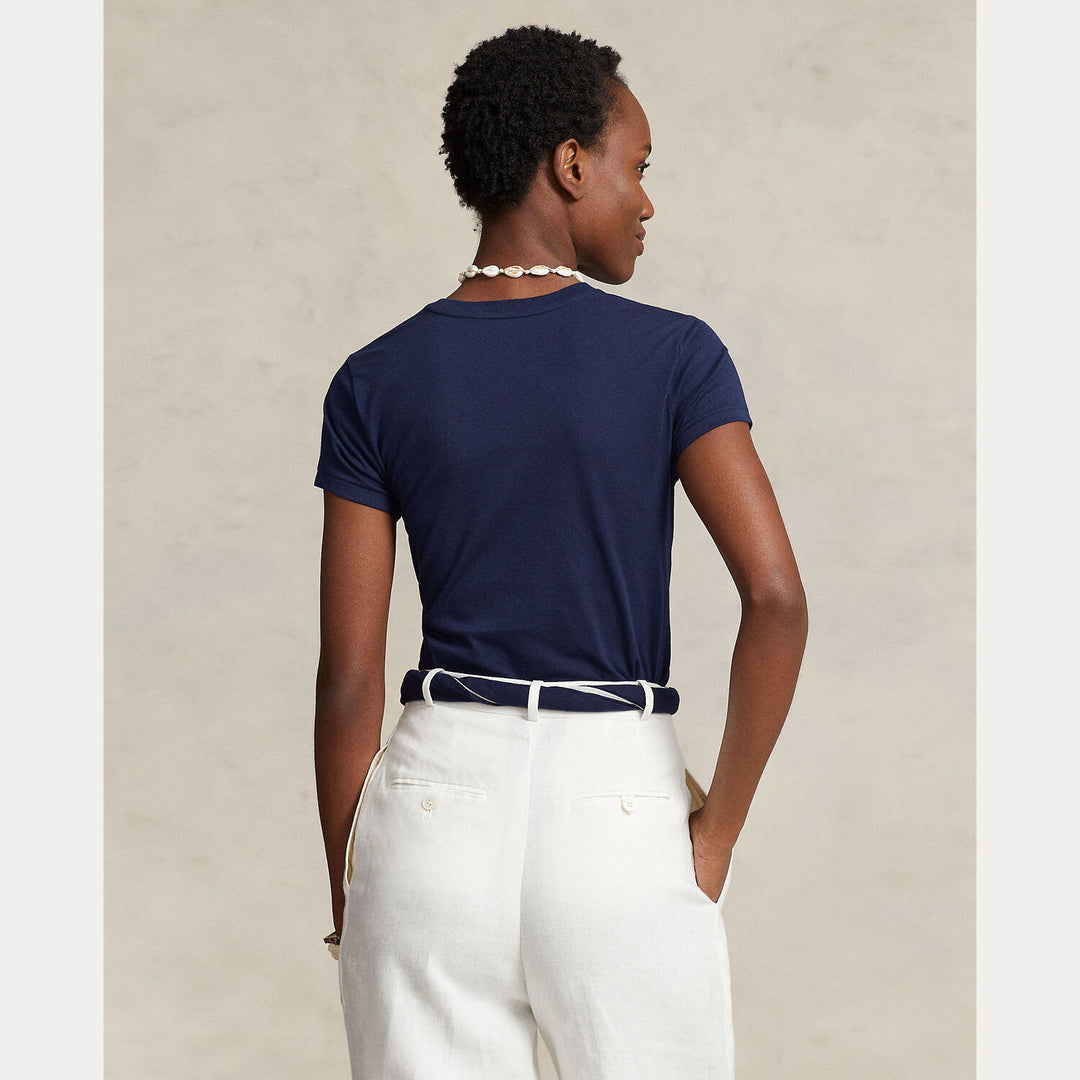 Ralph Lauren T-shirt Korte Mouw – Blauw-100% katoen-DAMES TOPS & BLOUSES-Blauw