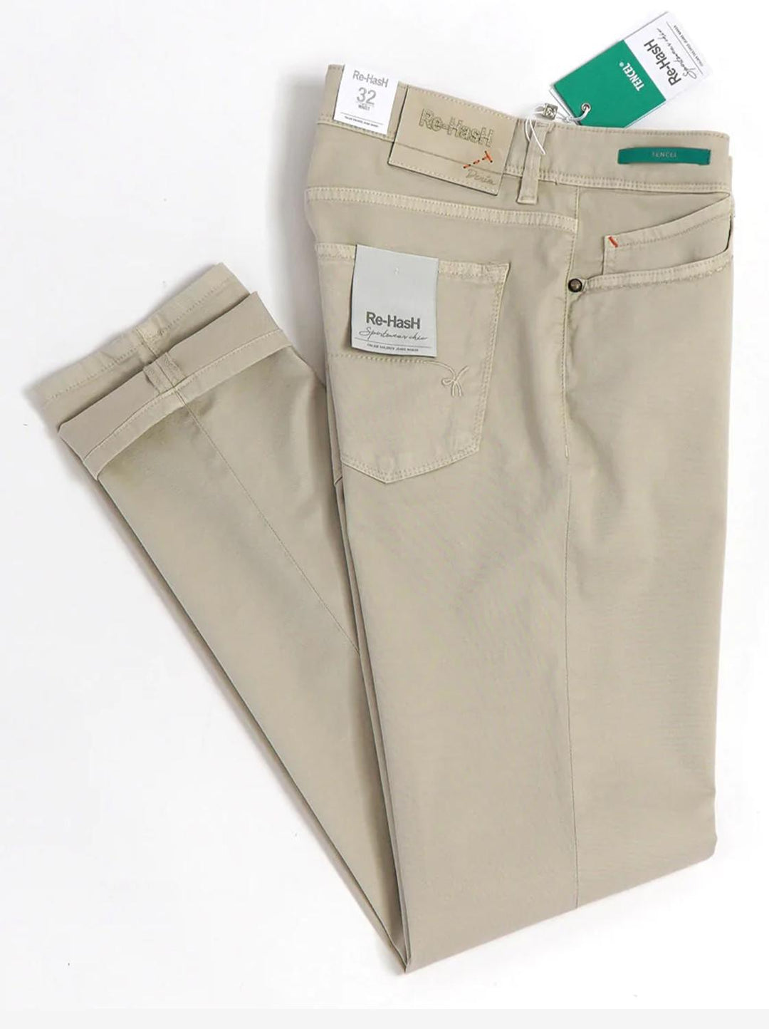 Re-Hash TENCEL broek – Beige-55% katoen, 42% lyocell, 3% elasthaan-HEREN BROEKEN-Beige