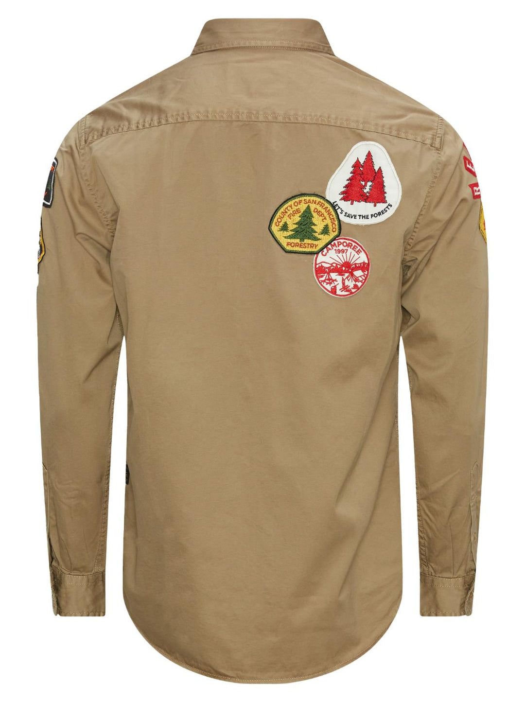 Replay casual shirt-100% katoen-HEREN SHIRTS-Bruin