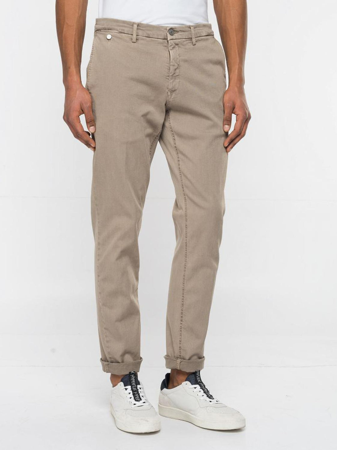 Replay chino BENNI-91% katoen, 6% elastomultiester, 3% elasthaan-HEREN BROEKEN-Beige