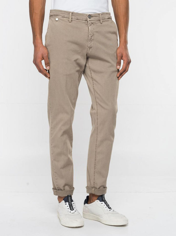 Replay chino BENNI-91% katoen, 6% elastomultiester, 3% elasthaan-HEREN BROEKEN-Beige