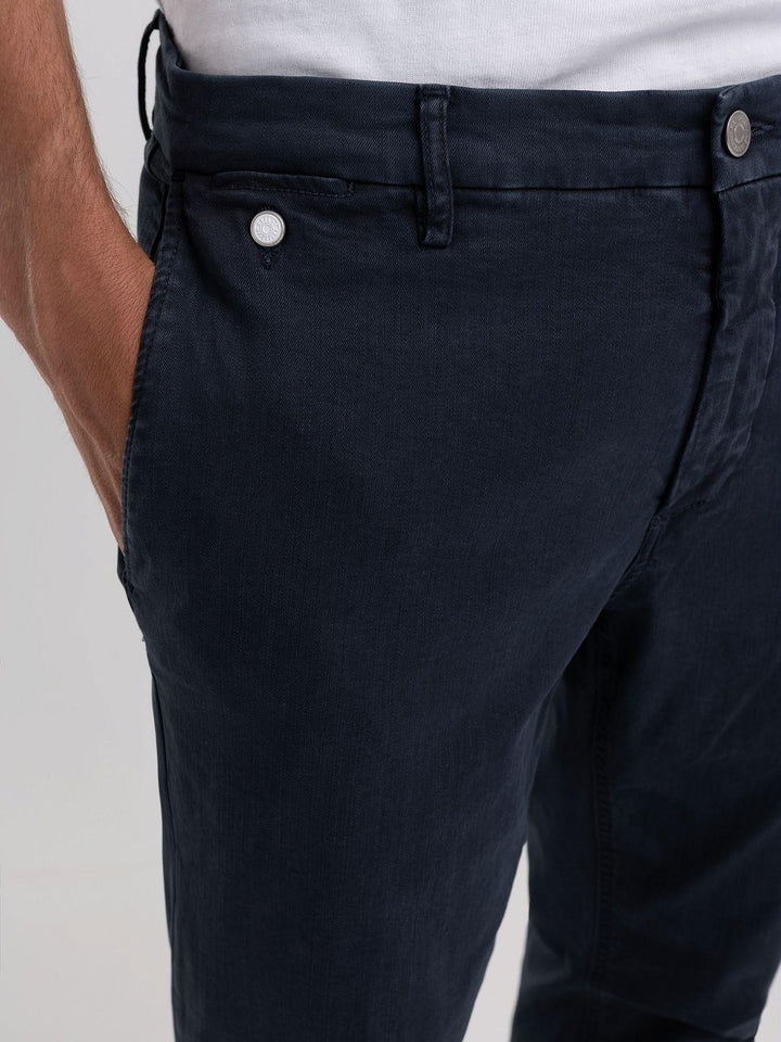 Replay chino BENNI-91% katoen, 6% elastomultiester, 3% elasthaan-HEREN BROEKEN-Blauw