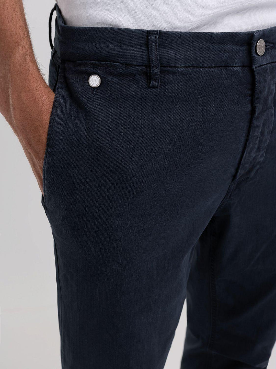 Replay chino BENNI-91% katoen, 6% elastomultiester, 3% elasthaan-HEREN BROEKEN-Blauw