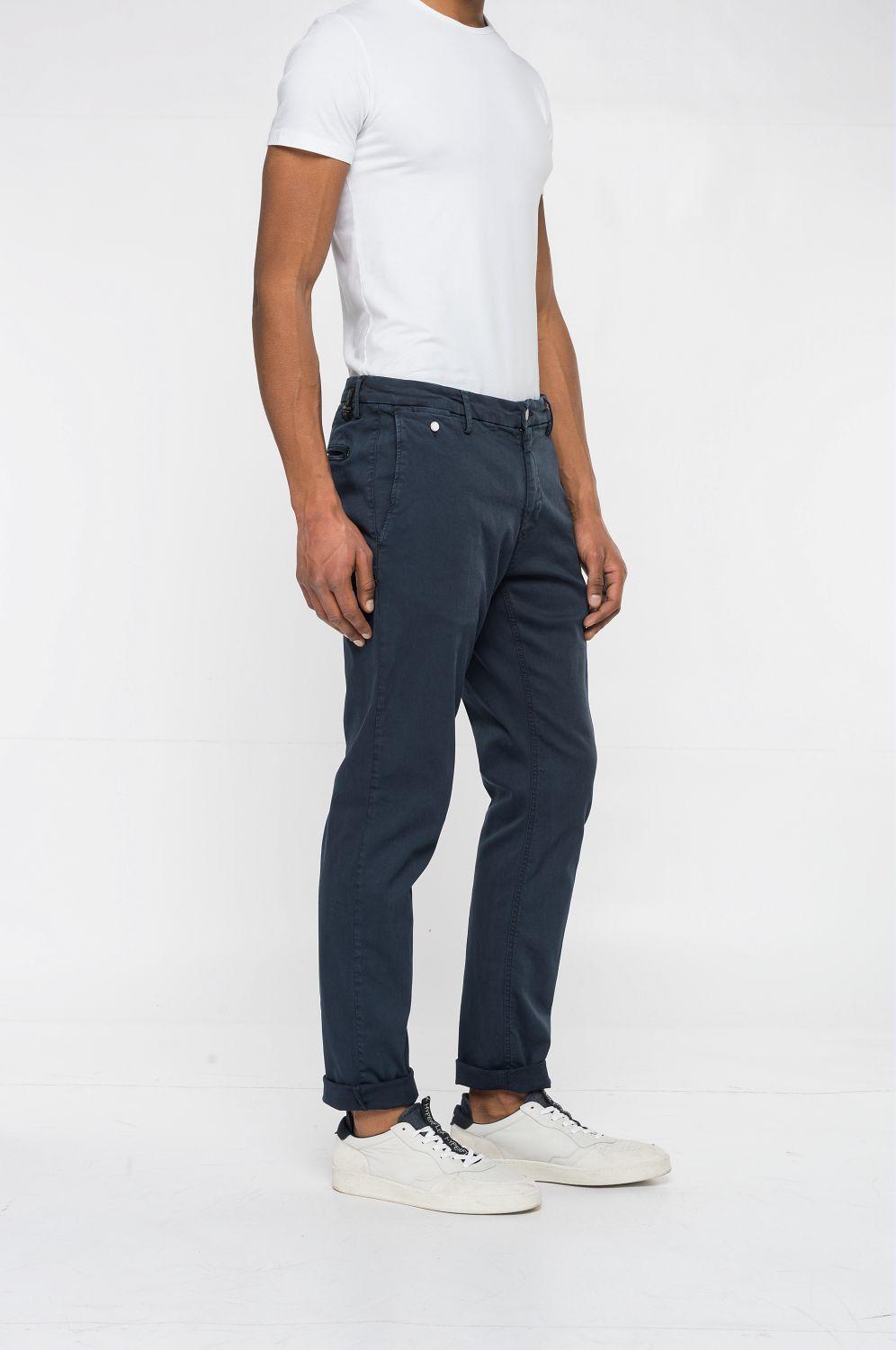 Replay chino BENNI-91% katoen, 6% elastomultiester, 3% elasthaan-HEREN BROEKEN-Blauw