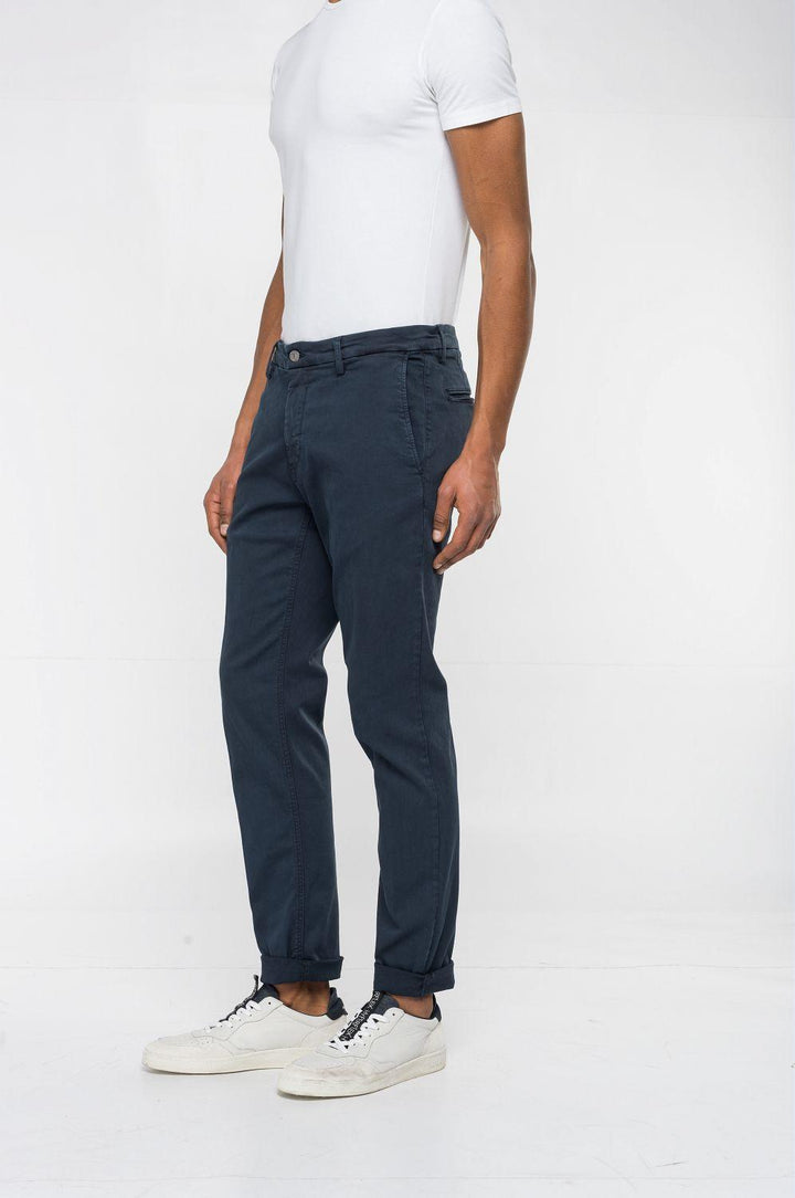 Replay chino BENNI-91% katoen, 6% elastomultiester, 3% elasthaan-HEREN BROEKEN-Blauw
