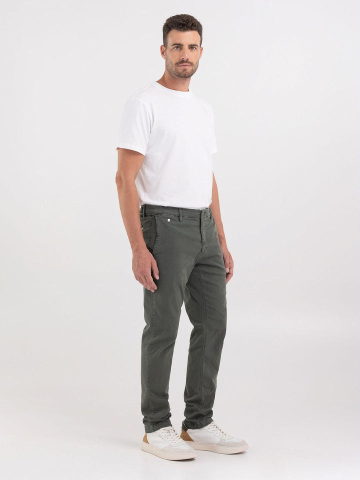 Replay chino BENNI-91% katoen, 6% elastomultiester, 3% elasthaan-HEREN BROEKEN-Groen