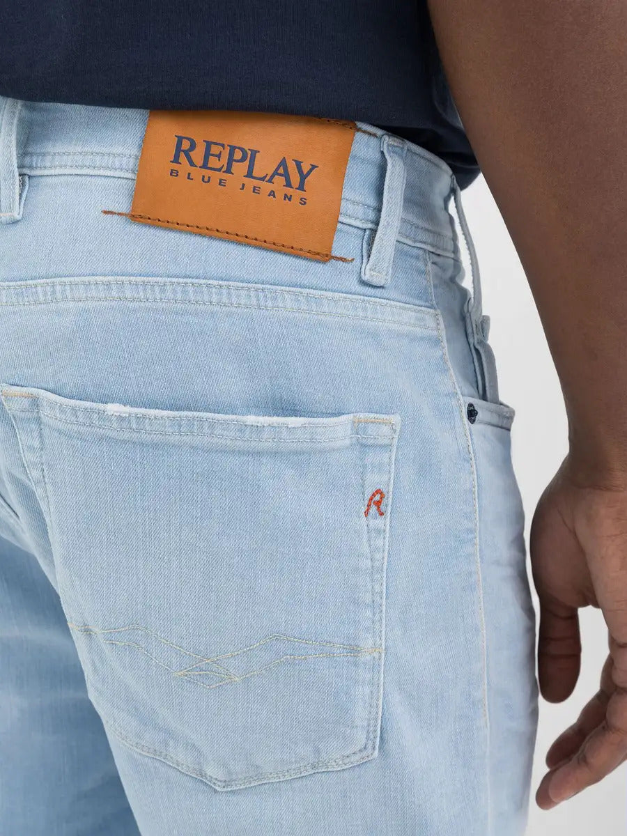 Replay denim shorts light blue-Organisch katoen<br />TC OCS CUC-02480307<br />60% organisch katoen - 39% katoen - 1% elas