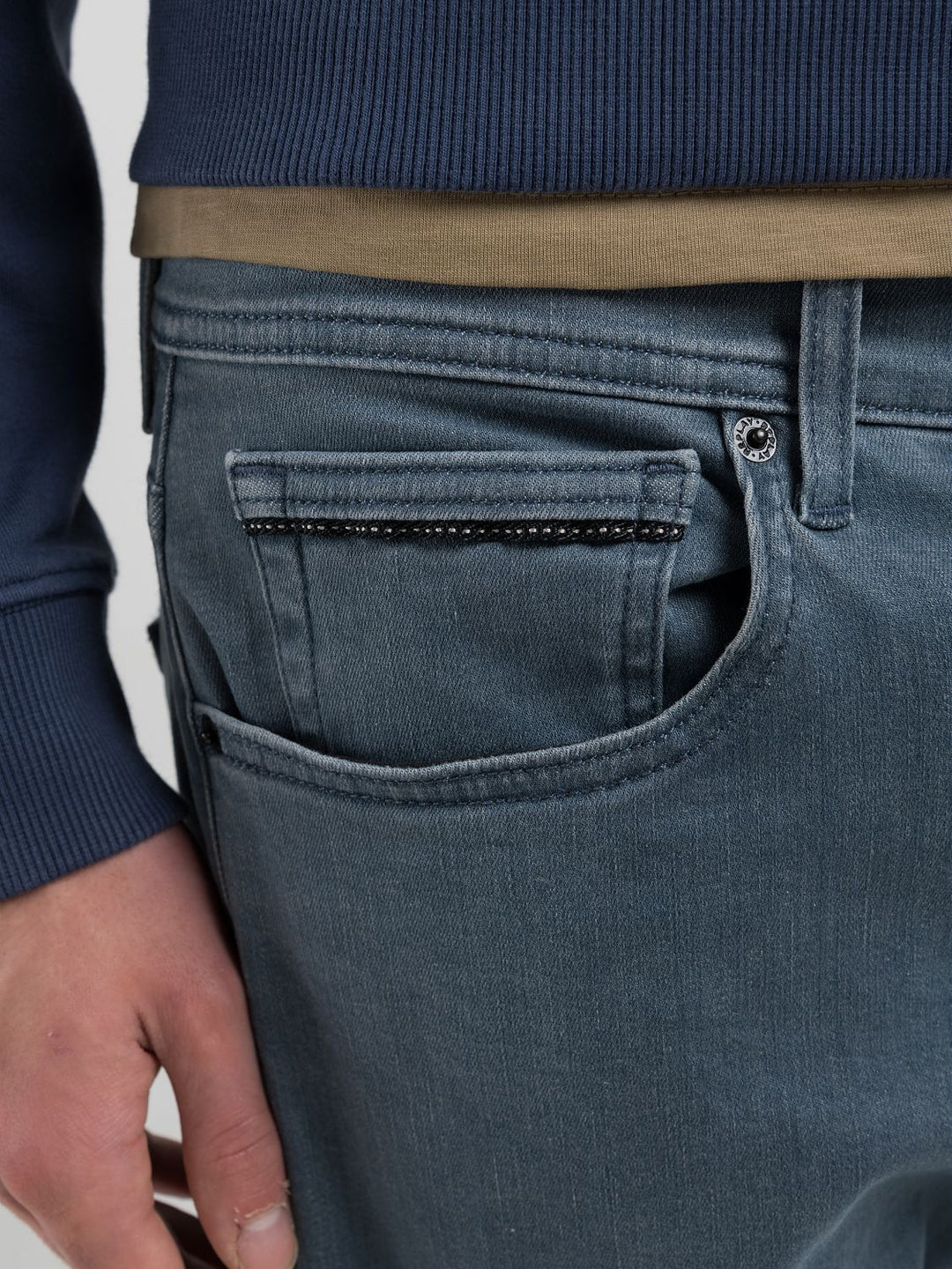 Replay Grover Jeans – Straight Fit Blauw-91% katoen, 6% Elastisch Polyamide, 3% elastaan-HEREN BROEKEN-Blauw