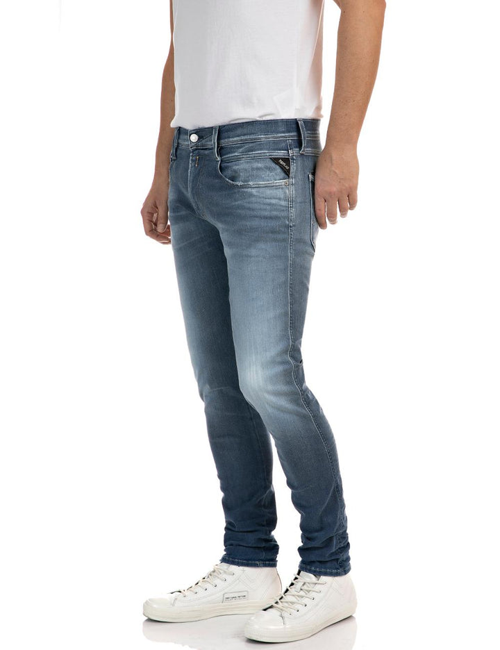 Replay hyperflex Anbass-78% katoen, 18% polyester, 4% elasthaan-HEREN BROEKEN-Blauw