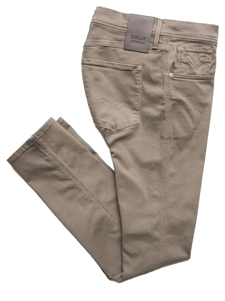 Replay slim fit ANBASS-91% katoen, 6% elastomultiester, 3% elasthaan-HEREN BROEKEN-Beige