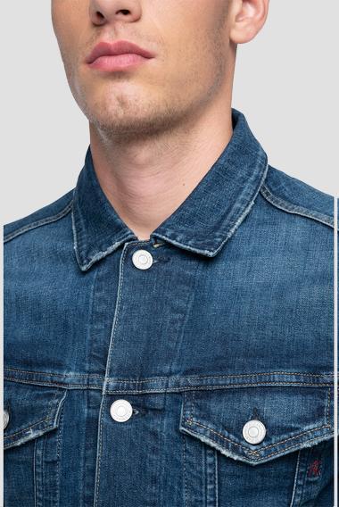 Replay spijkerjack-98% katoen, 2% elasthaan-HEREN SHIRTS-Blauw