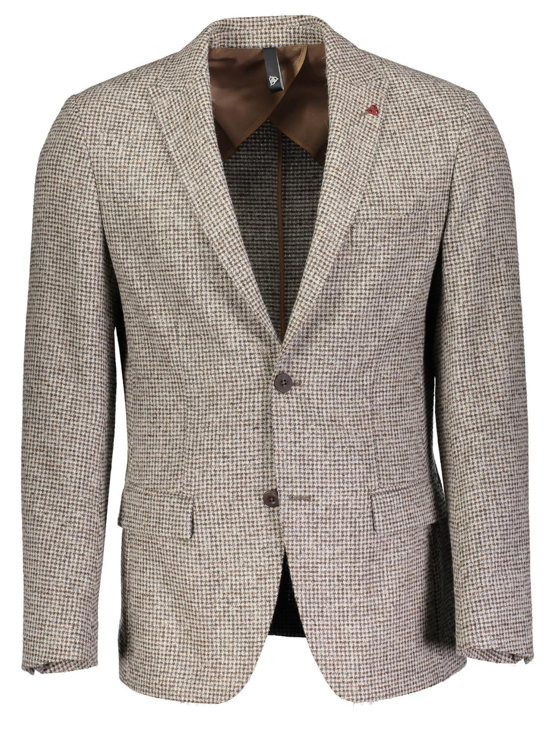 Roy Robson colbert-37% wol, 20% polyamide, 19% polyester, 17% acryl, 4% alpaka, 3% viskose-HEREN PAKKEN & COLBERTS-Bruin