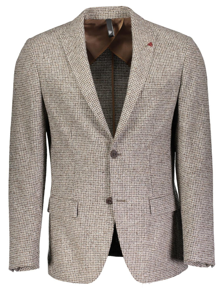 Roy Robson colbert-37% wol, 20% polyamide, 19% polyester, 17% acryl, 4% alpaka, 3% viskose-HEREN PAKKEN & COLBERTS-Bruin