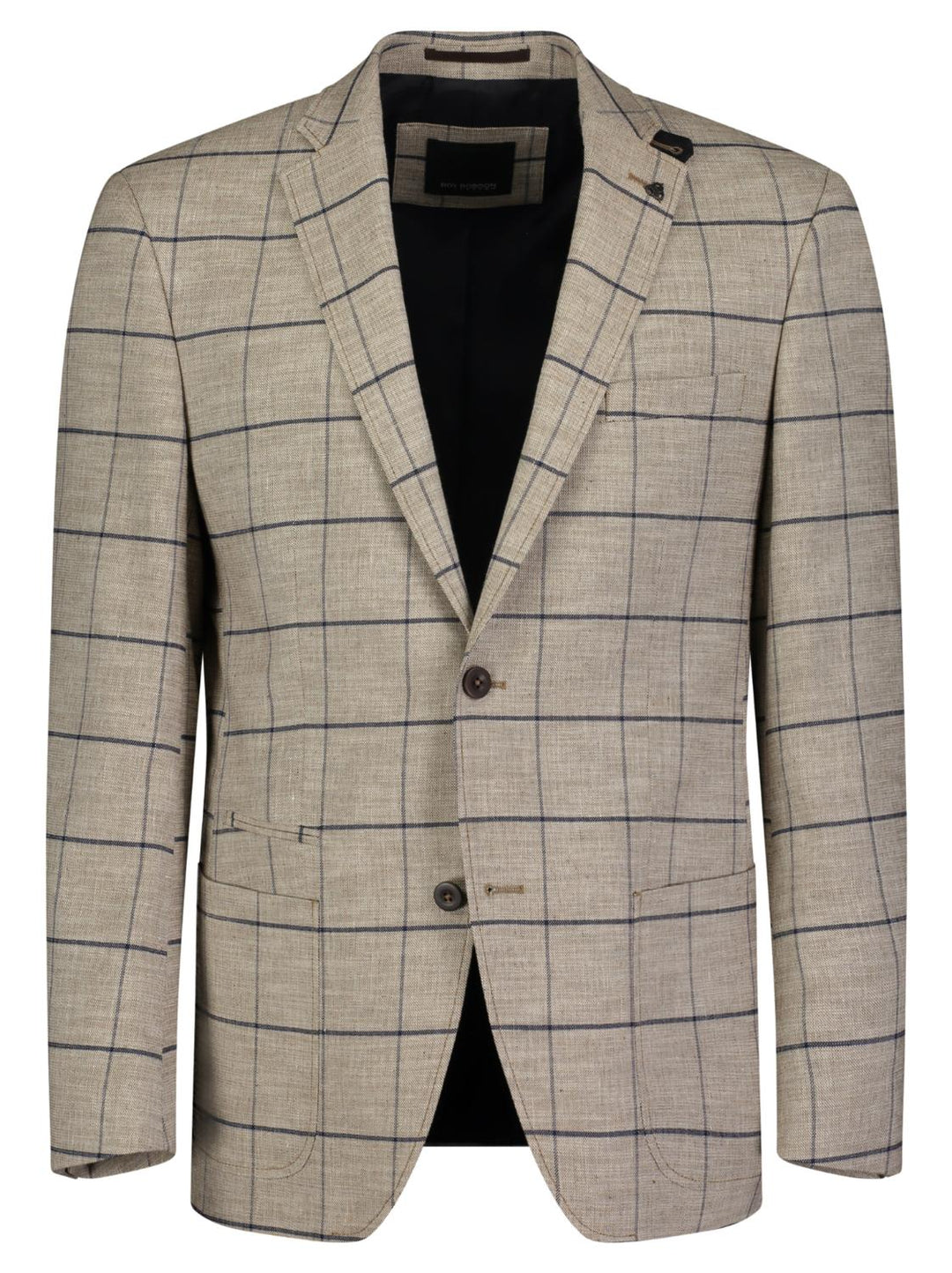 Roy Robson colbert-38% linnen, 35% katoen, 25% polyester, 2% elasthaan-HEREN PAKKEN & COLBERTS-Bruin