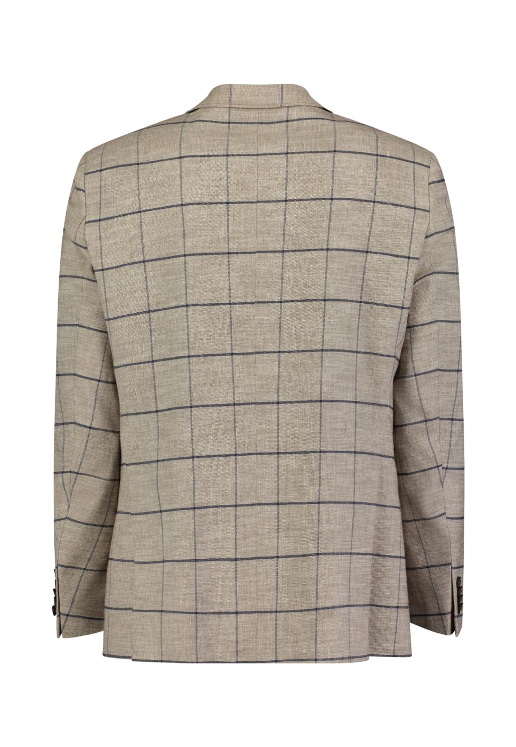 Roy Robson colbert-38% linnen, 35% katoen, 25% polyester, 2% elasthaan-HEREN PAKKEN & COLBERTS-Bruin