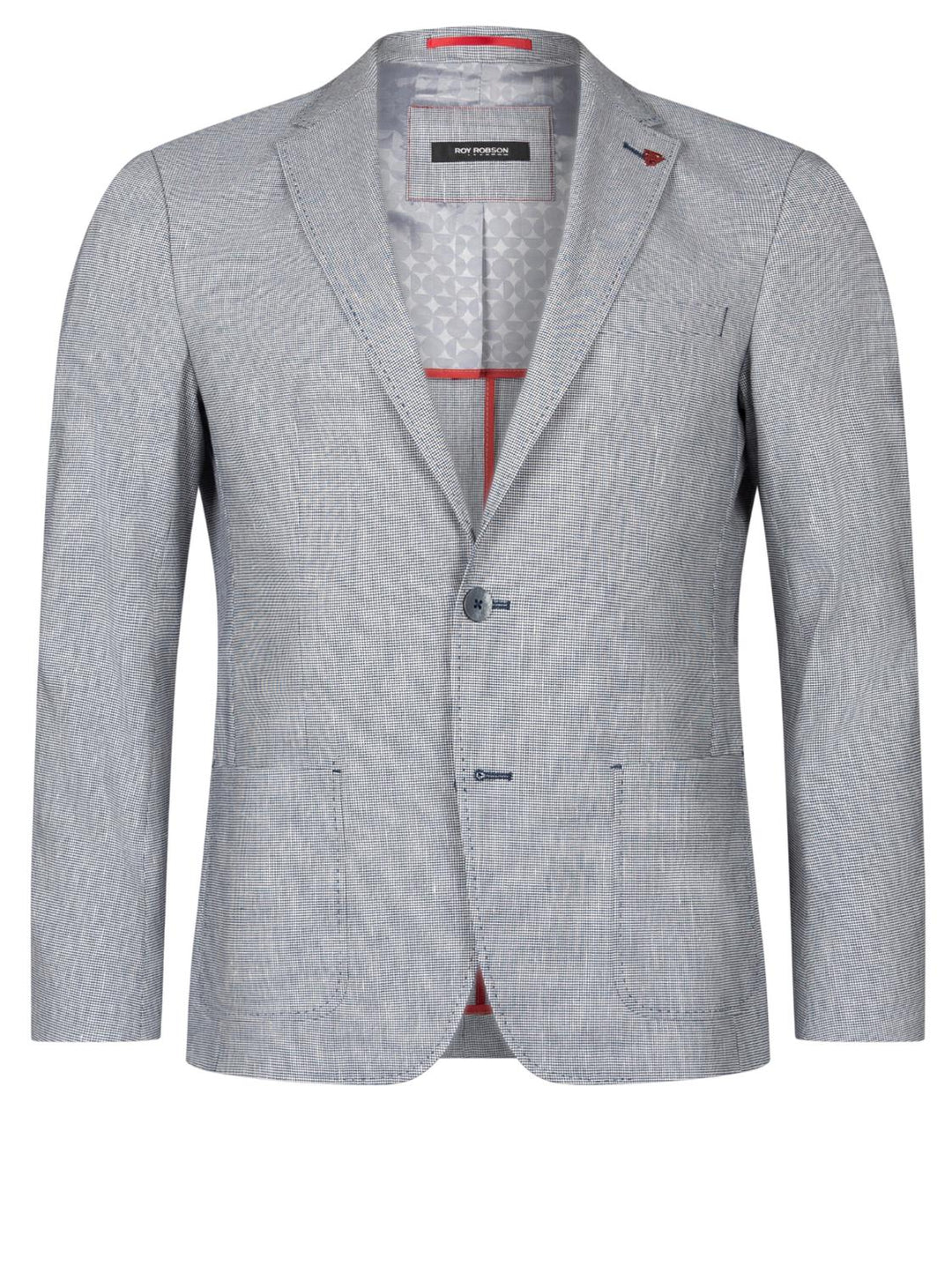 Roy Robson colbert-46% polyester, 28% linnen, 24% viskose, 2% elasthaan-HEREN PAKKEN & COLBERTS-Blauw