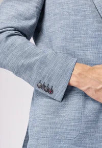 Roy Robson colbert blauw-51% linnen, 49% polyamide-HEREN PAKKEN & COLBERTS-Blauw