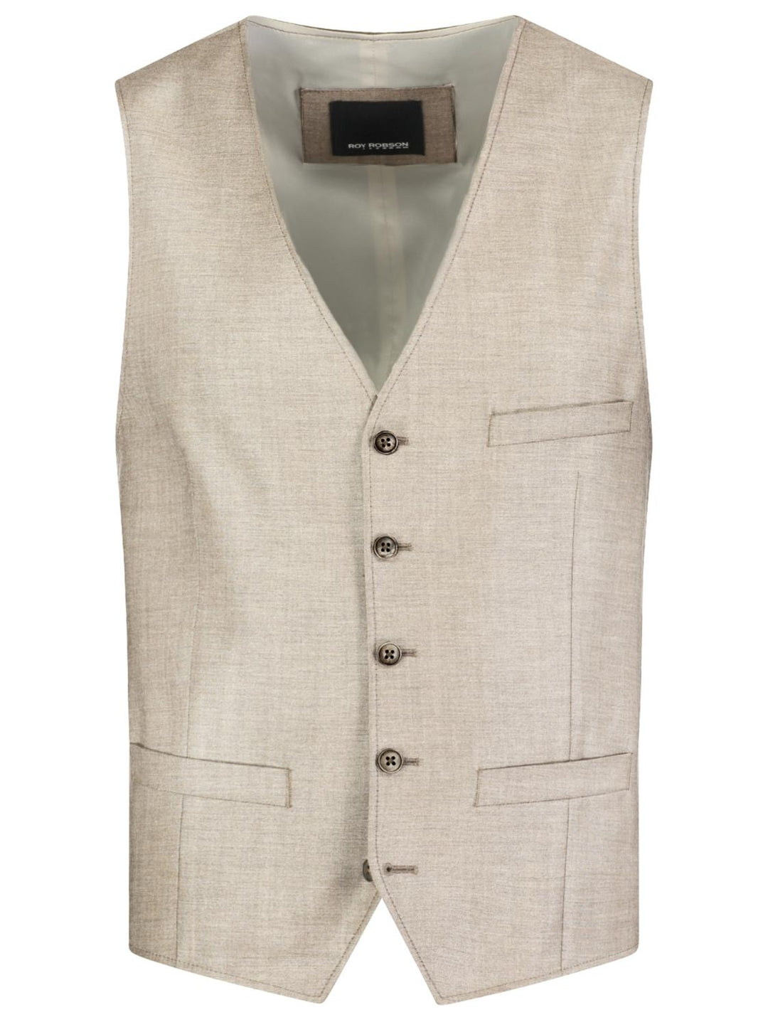 Roy Robson gilet-57% wol, 40% viskose, 3% elasthaan-HEREN PAKKEN & COLBERTS-Beige