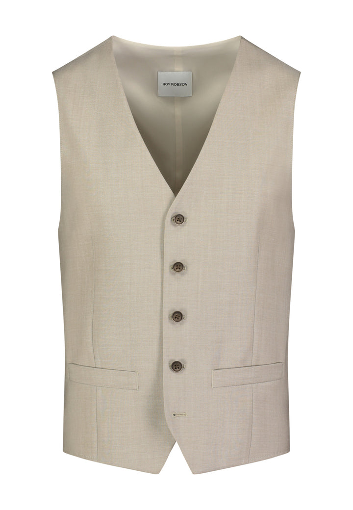 Roy Robson Gilet – Beige-57% Scheurwol<br />40% Viscose<br />3% Elastaan-HEREN PAKKEN & COLBERTS-Beige
