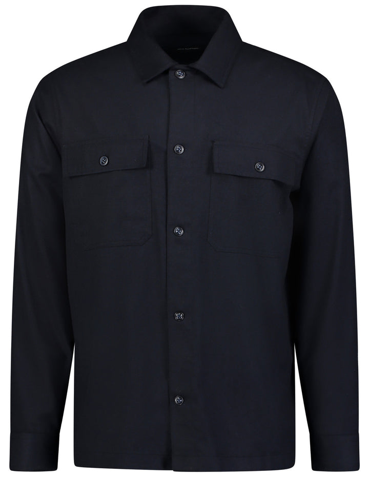 Roy Robson overshirt navy-CV (Viscose): 27%<br />PES (Polyester): 26%<br />REC. PES (Recycled Polyester): 25%<br />WV (Wool): 20%<br />EA (Elastane): 2%-HEREN SHIRTS-Blauw