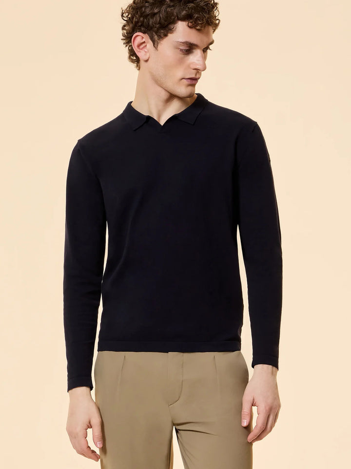 RRD Shirty Polo Knit – Blauw-95% katoen, 5% elastaan-HEREN POLO'S & T-SHIRTS-Blauw