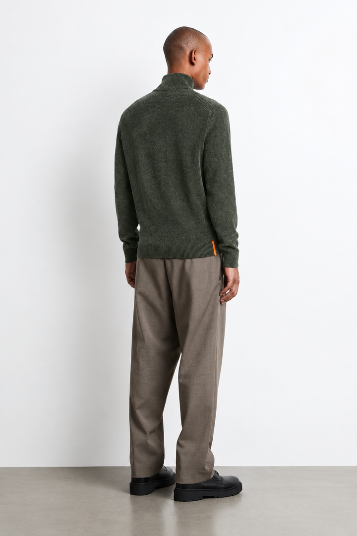 RRD Velvet Half Zip Knit – Grijs-87% polyester, 13% elastaan-HEREN TRUIEN & VESTEN-Grijs