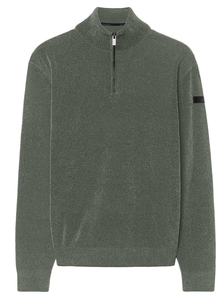 RRD Velvet Half Zip Knit – Groen-87% polyester, 13% elastaan-HEREN TRUIEN & VESTEN-Groen
