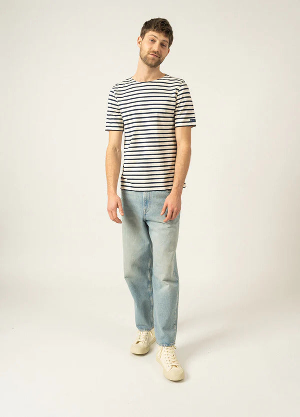 Saint James levant gestreept matrozenoverhemd-100% Katoen-HEREN POLO'S & T-SHIRTS-Blauw