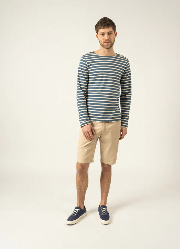 Saint James minquiers unisex matrozenshirt-100% Katoen-HEREN POLO'S & T-SHIRTS-Blauw