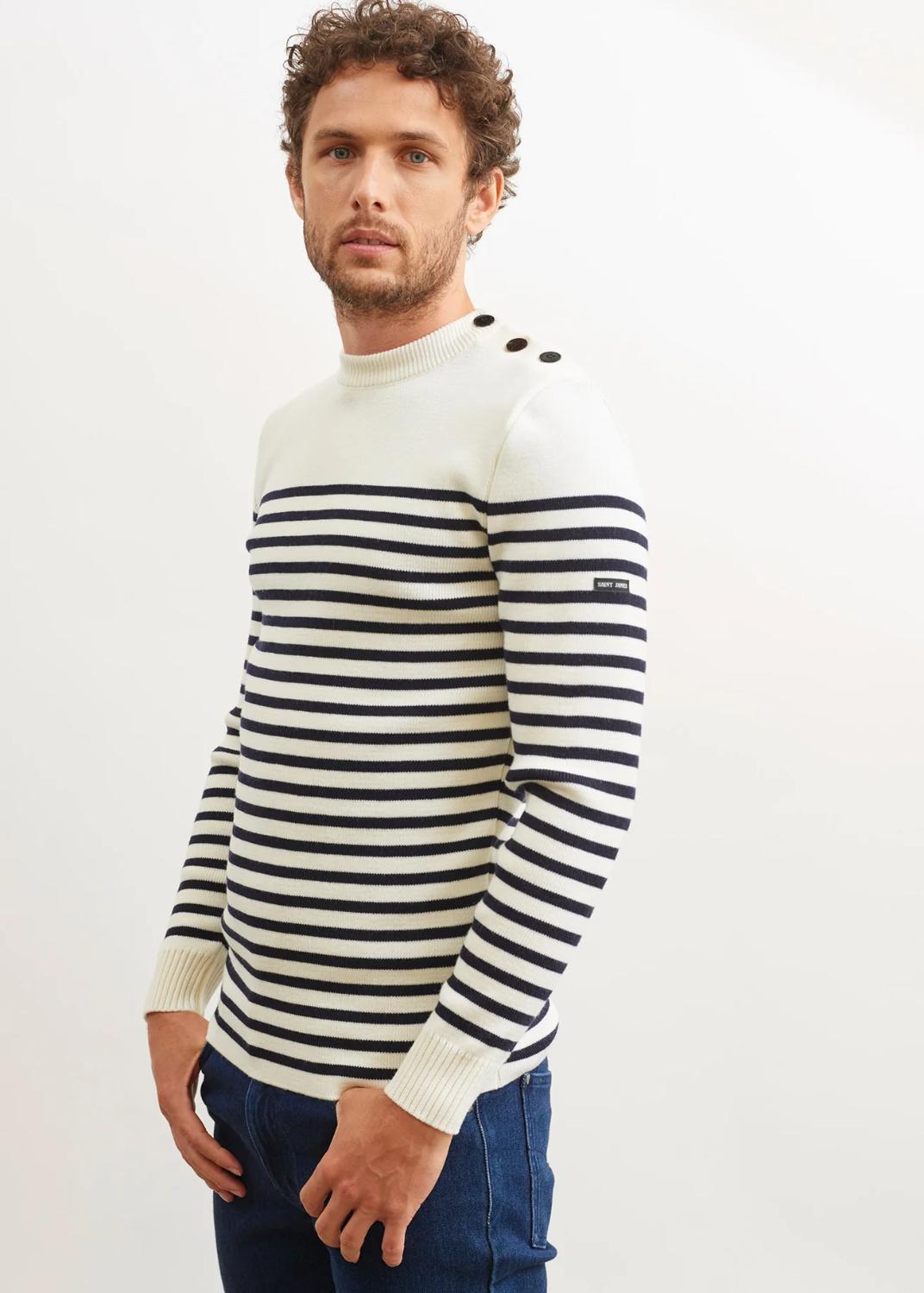 Saint James ROCHEFORT trui-100% wol-HEREN TRUIEN & VESTEN-Beige
