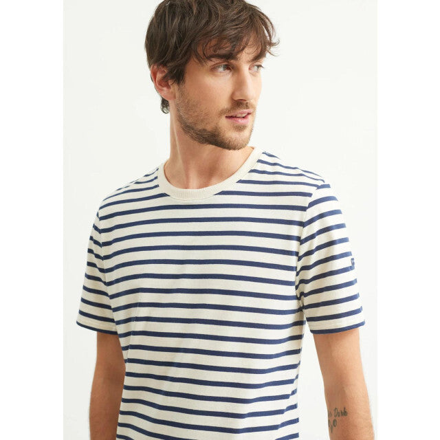 Saint James T-shirt strepen blauw-100% katoen-HEREN POLO'S & T-SHIRTS-Blauw