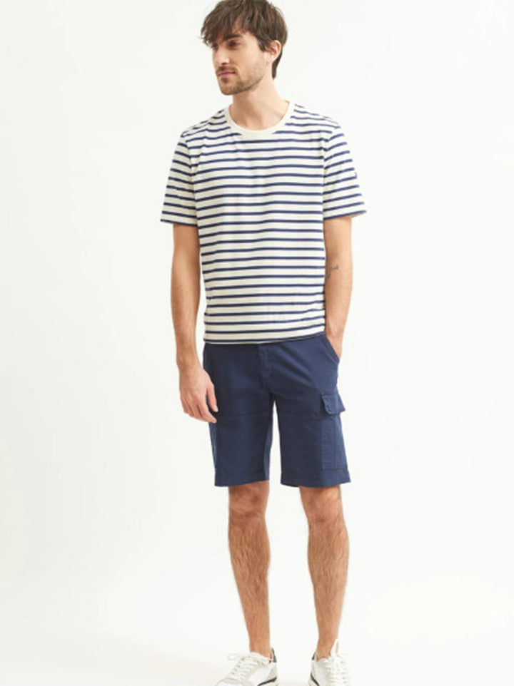 Saint James T-shirt strepen blauw-100% katoen-HEREN POLO'S & T-SHIRTS-Blauw