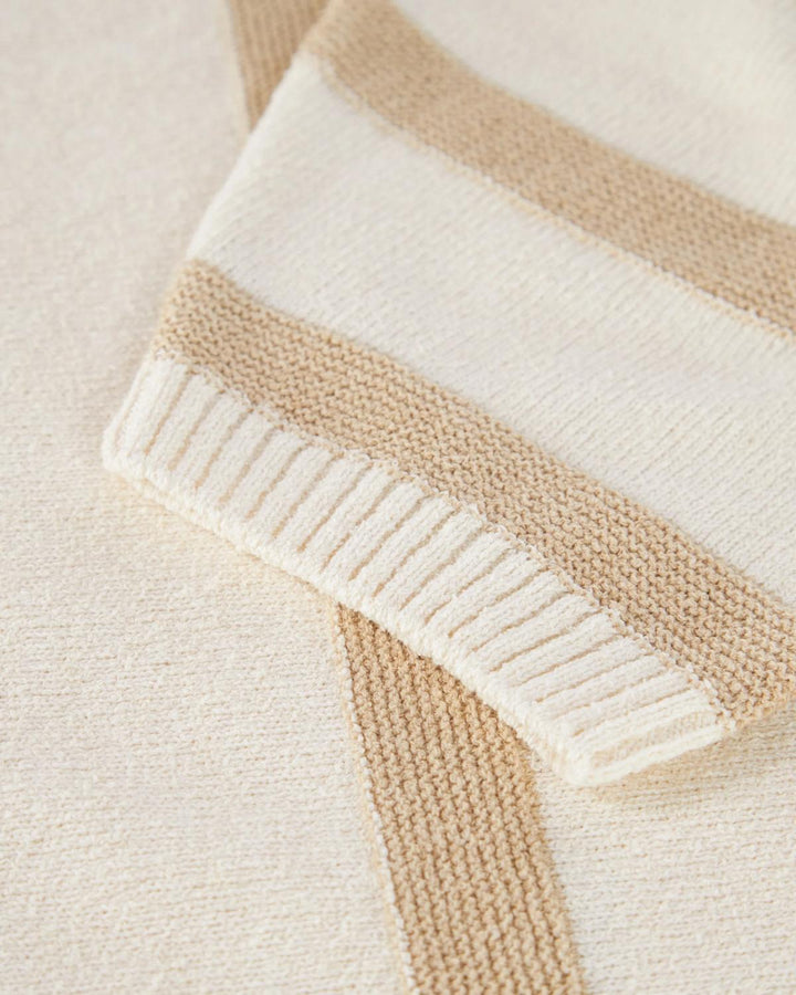 Scaglione gebreid shirt-88% katoen, 12% polyamide-HEREN POLO'S & T-SHIRTS-Beige