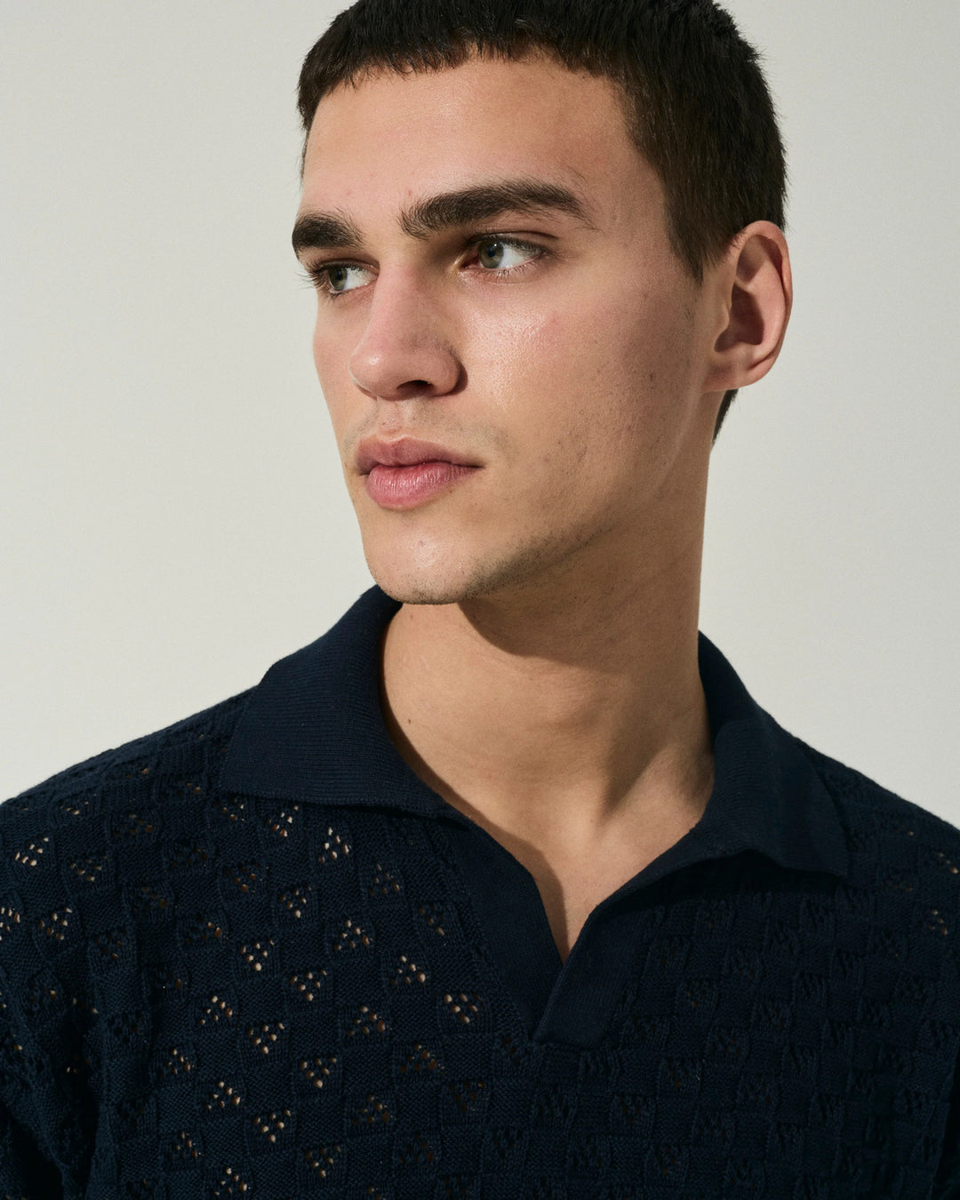 Scaglione gebreide polo-100% Katoen-HEREN POLO'S & T-SHIRTS-Blauw