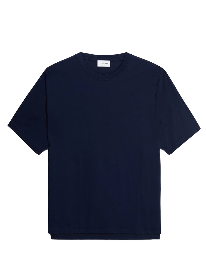 Scaglione t-shirt cot-lux navy-100% Katoen-HEREN POLO'S & T-SHIRTS-Blauw