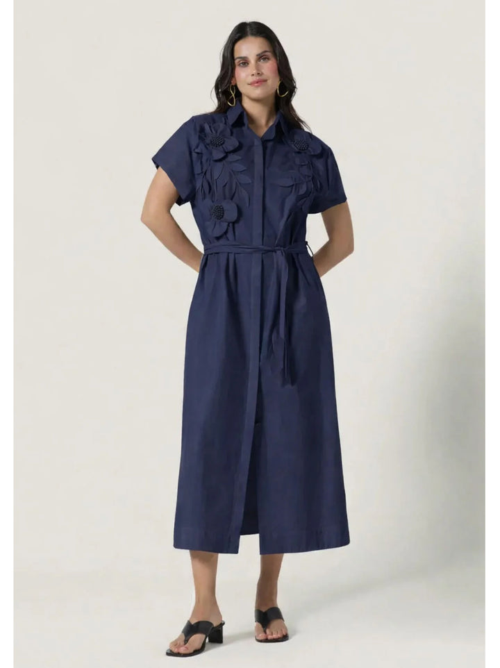 Scarlett Poppies Saelina Dress – Blauw-100% katoen poplin-DAMES JURKEN-Blauw