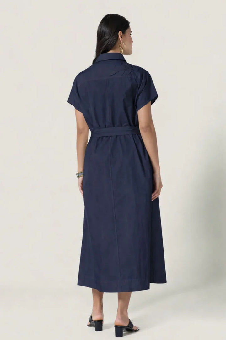 Scarlett Poppies Saelina Dress – Blauw-100% katoen poplin-DAMES JURKEN-Blauw