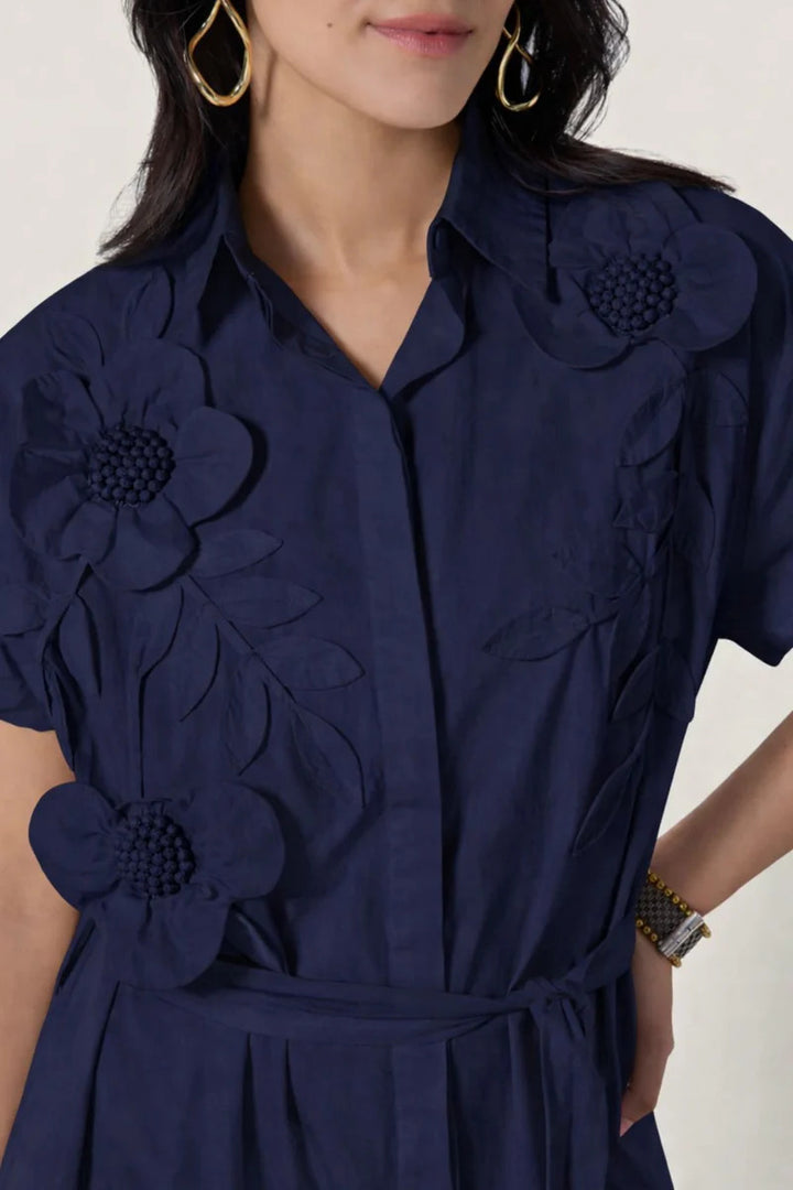 Scarlett Poppies Saelina Dress – Blauw-100% katoen poplin-DAMES JURKEN-Blauw