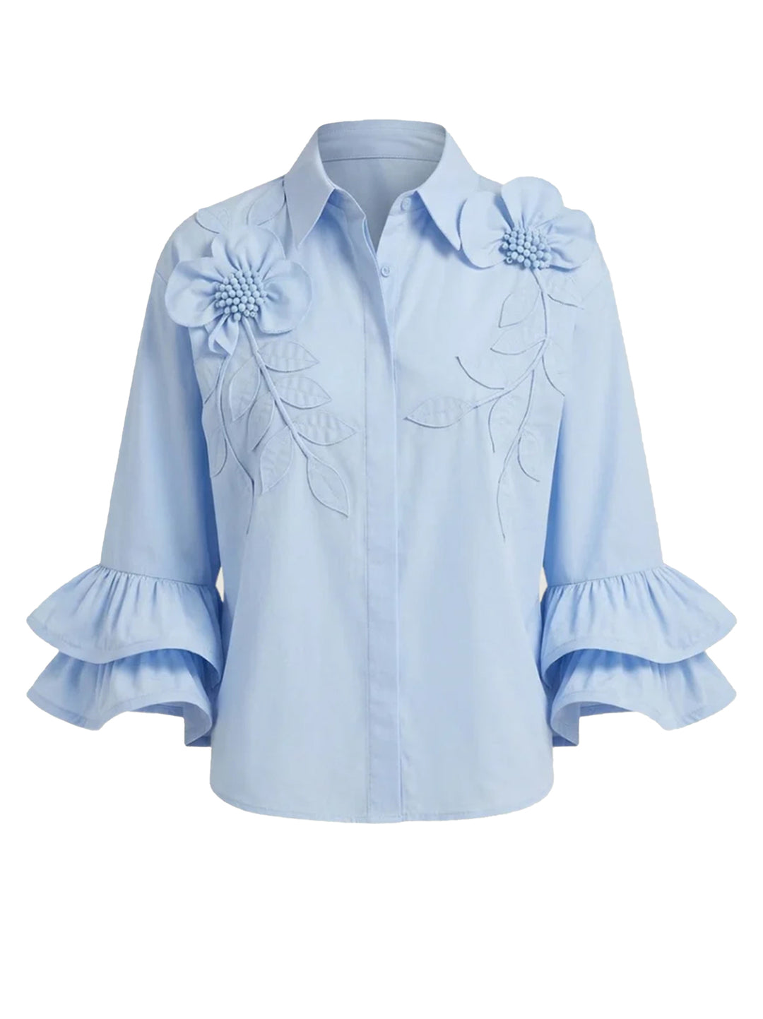 Scarlett Poppies Siena Top – Blauw-100% katoen-DAMES TOPS & BLOUSES-Blauw