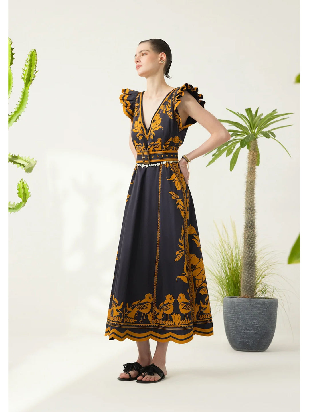 Scarlett Poppies Valmira Dress – Blauw-100% katoen zijde-DAMES JURKEN-Blauw