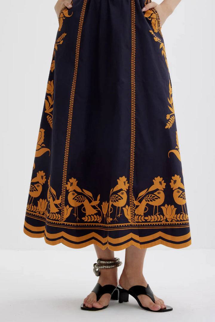 Scarlett Poppies Valmira Dress – Blauw-100% katoen zijde-DAMES JURKEN-Blauw