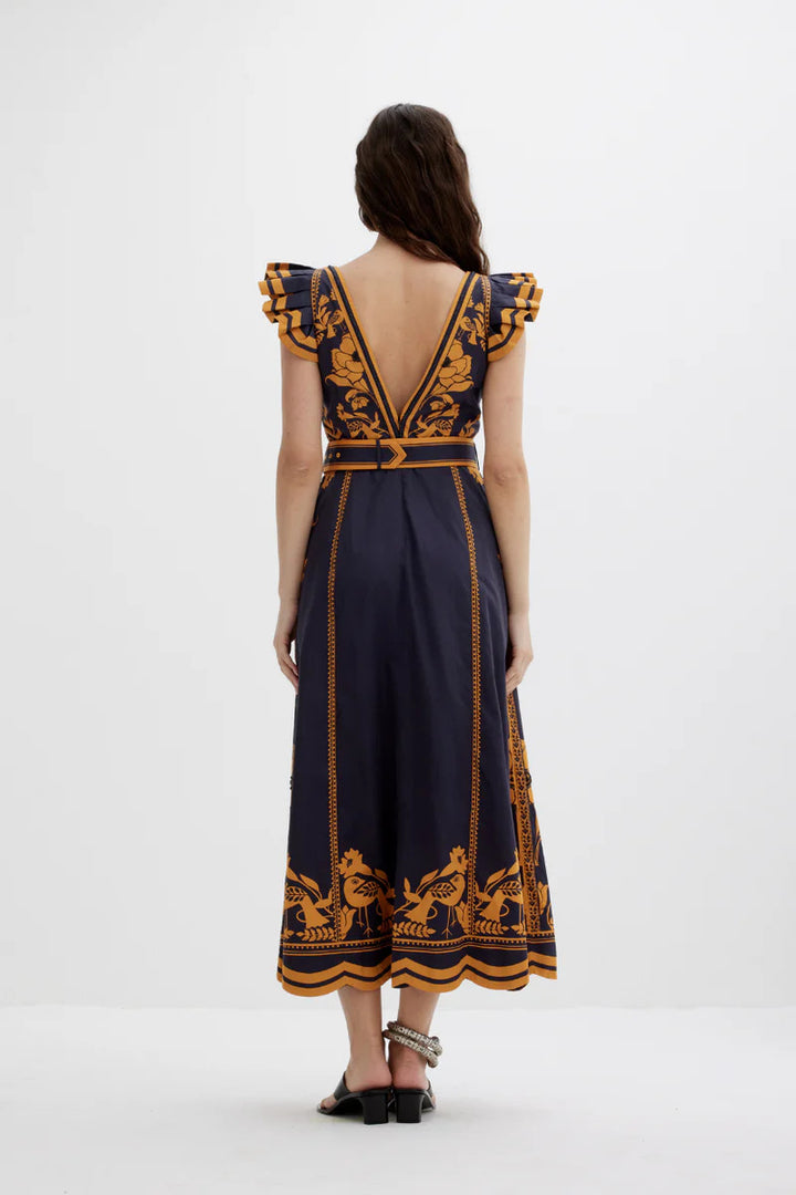 Scarlett Poppies Valmira Dress – Blauw-100% katoen zijde-DAMES JURKEN-Blauw