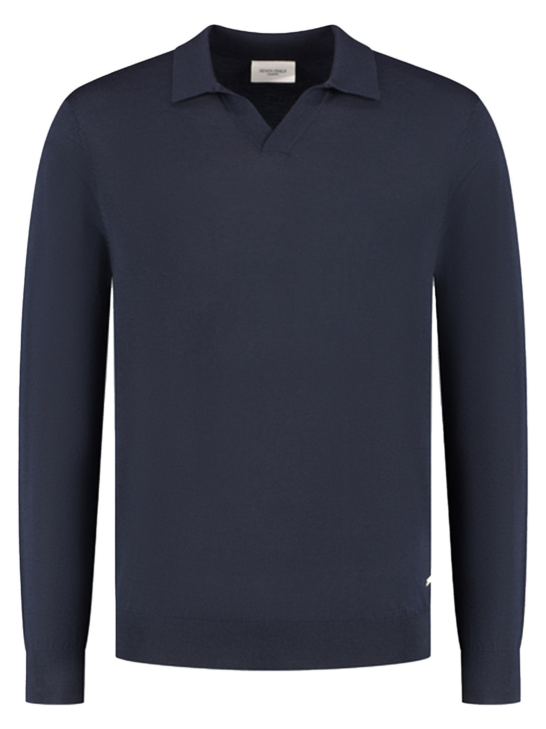 Seven Dials Blake wollen polotrui – Blauw-100% wol-HEREN POLO'S & T-SHIRTS-Blauw