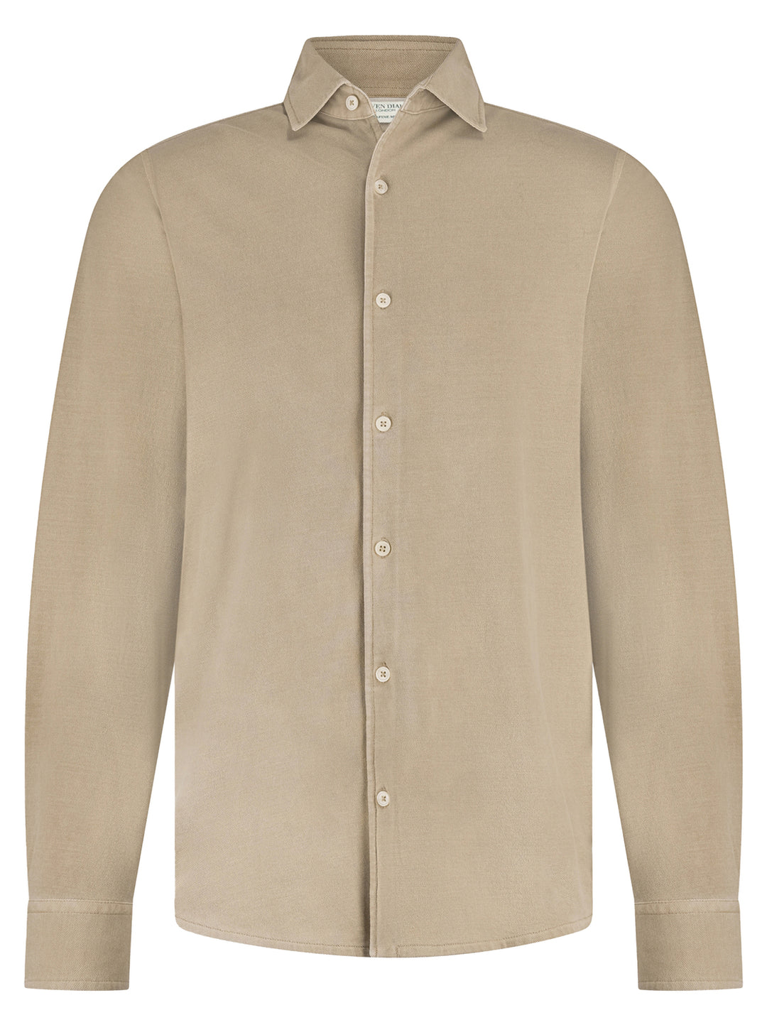 Seven Dials Caspian Buttoned Polo – Beige-100% katoen-HEREN POLO'S & T-SHIRTS-Beige