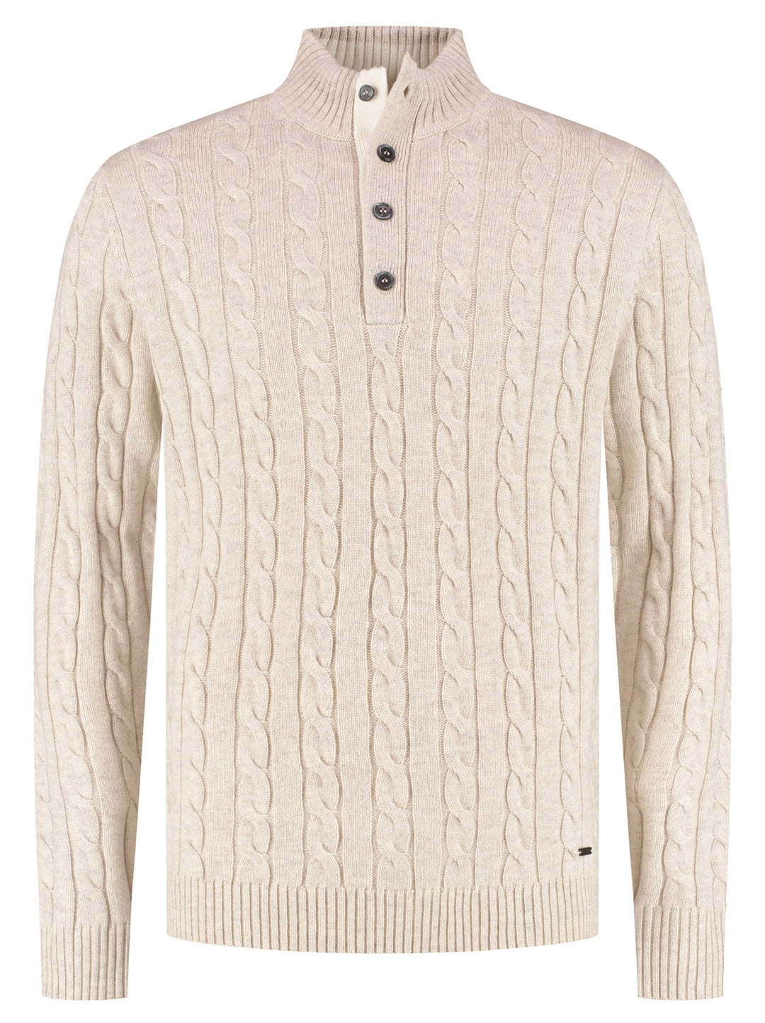Seven Dials Chicago Kabeltrui – Beige-45% nylon, 32% wol, 23% acryl-HEREN TRUIEN & VESTEN-Beige