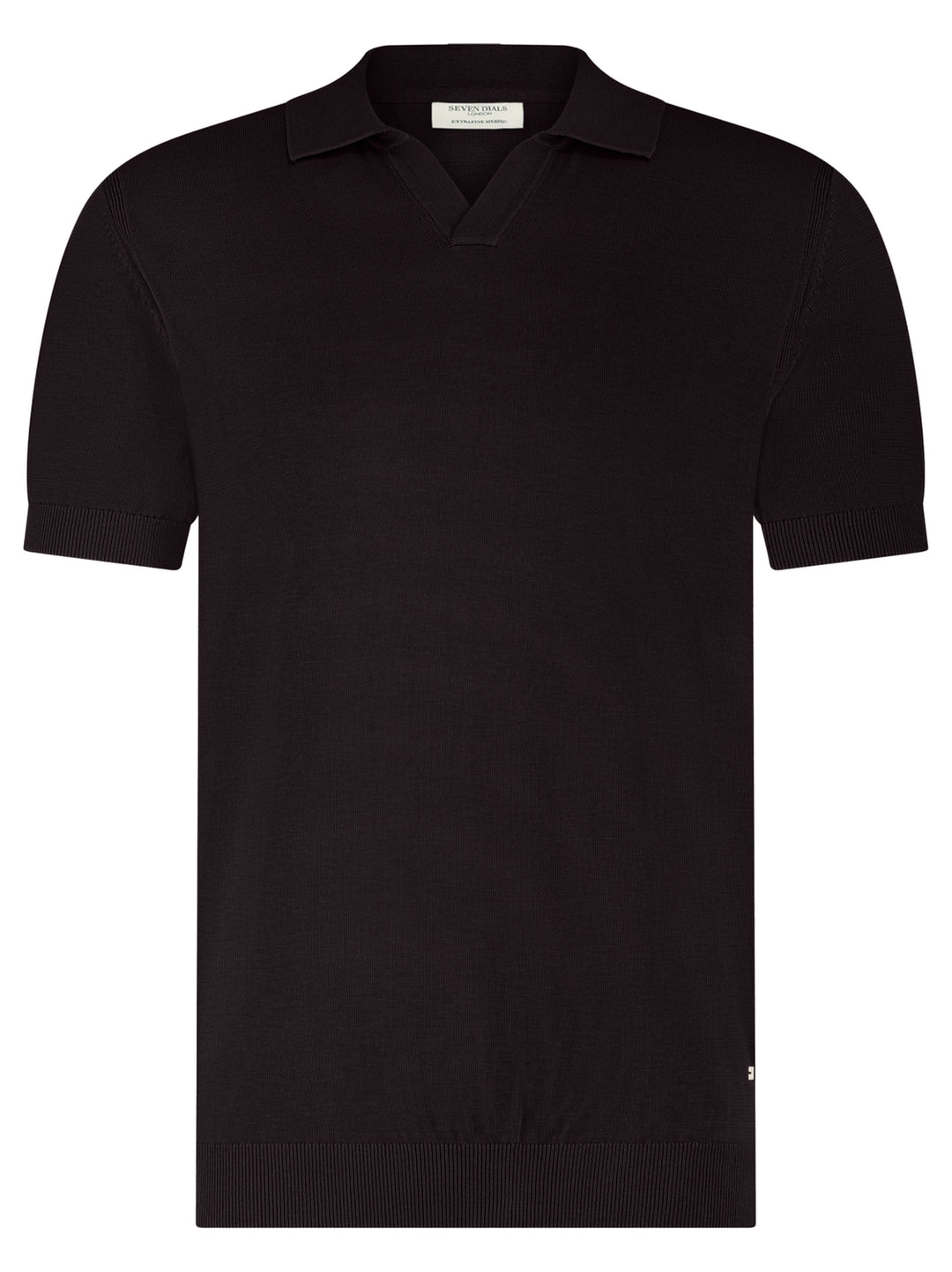 Seven Dials Dyche gebreide polo – Grijs-85% katoen, 10% zijde, 5% linnen-HEREN POLO'S & T-SHIRTS-Grijs
