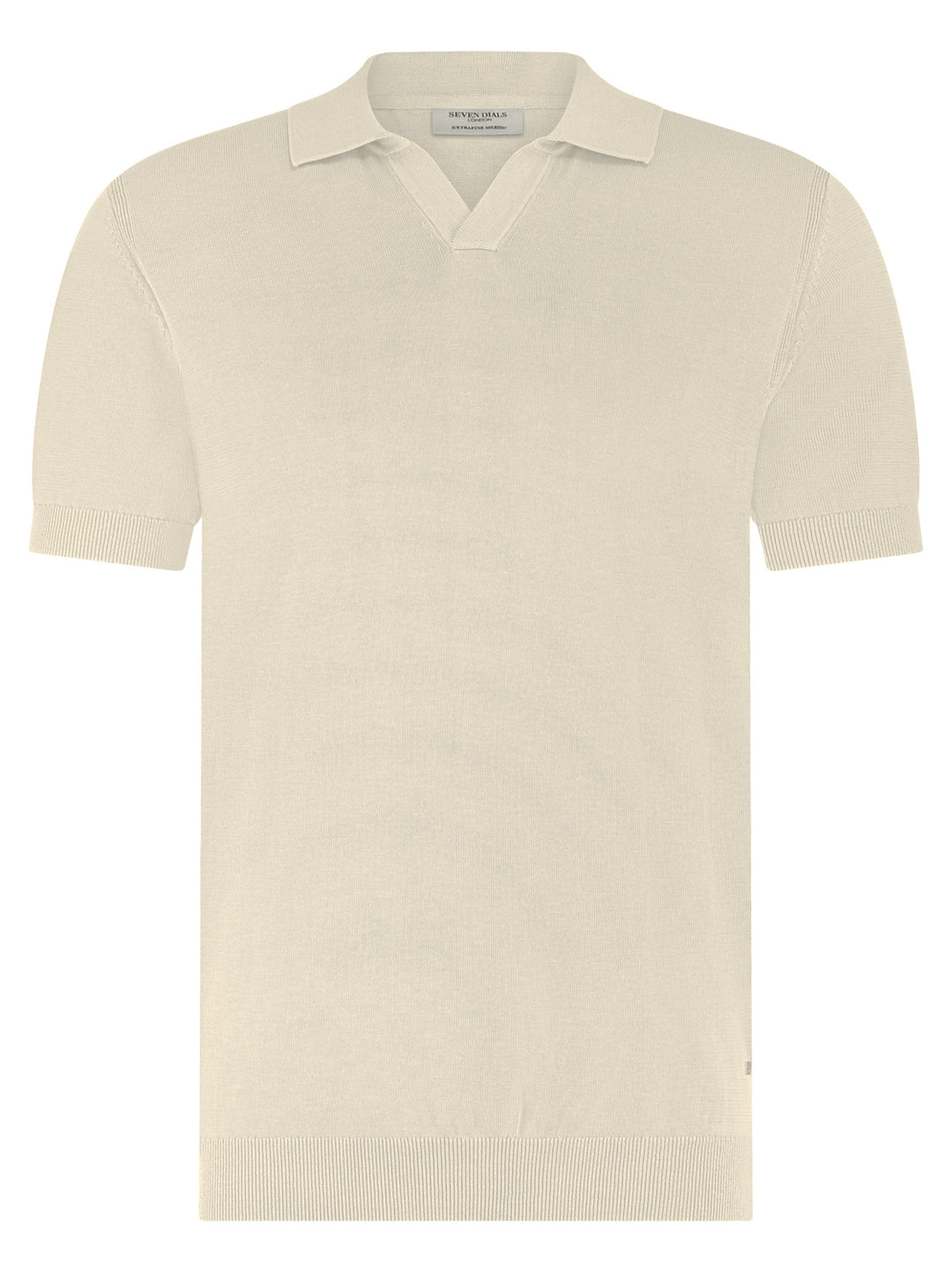 Seven Dials Dyche gebreide polo – Kit-85% katoen, 10% zijde, 5% linnen-HEREN POLO'S & T-SHIRTS-Beige