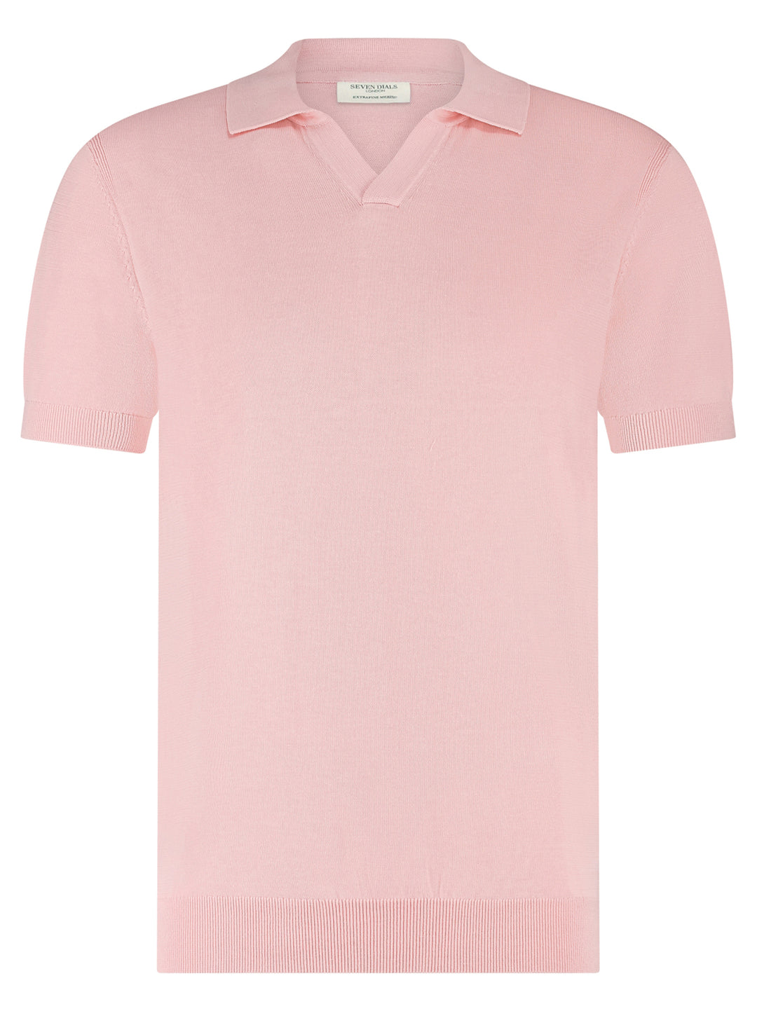 Seven Dials Dyche gebreide polo – Roze-85% katoen, 10% zijde, 5% linnen-HEREN POLO'S & T-SHIRTS-Roze