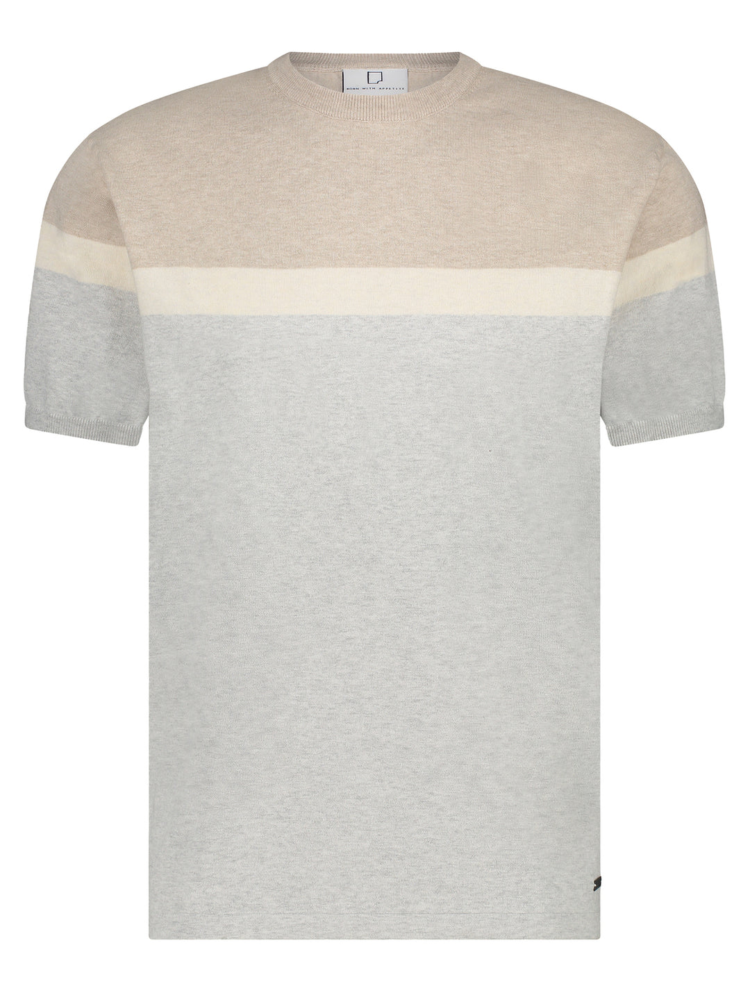 Seven Dials Felipe Knitted T-shirt-77% Katoen<br />23% Polyamide-HEREN POLO'S & T-SHIRTS-Beige