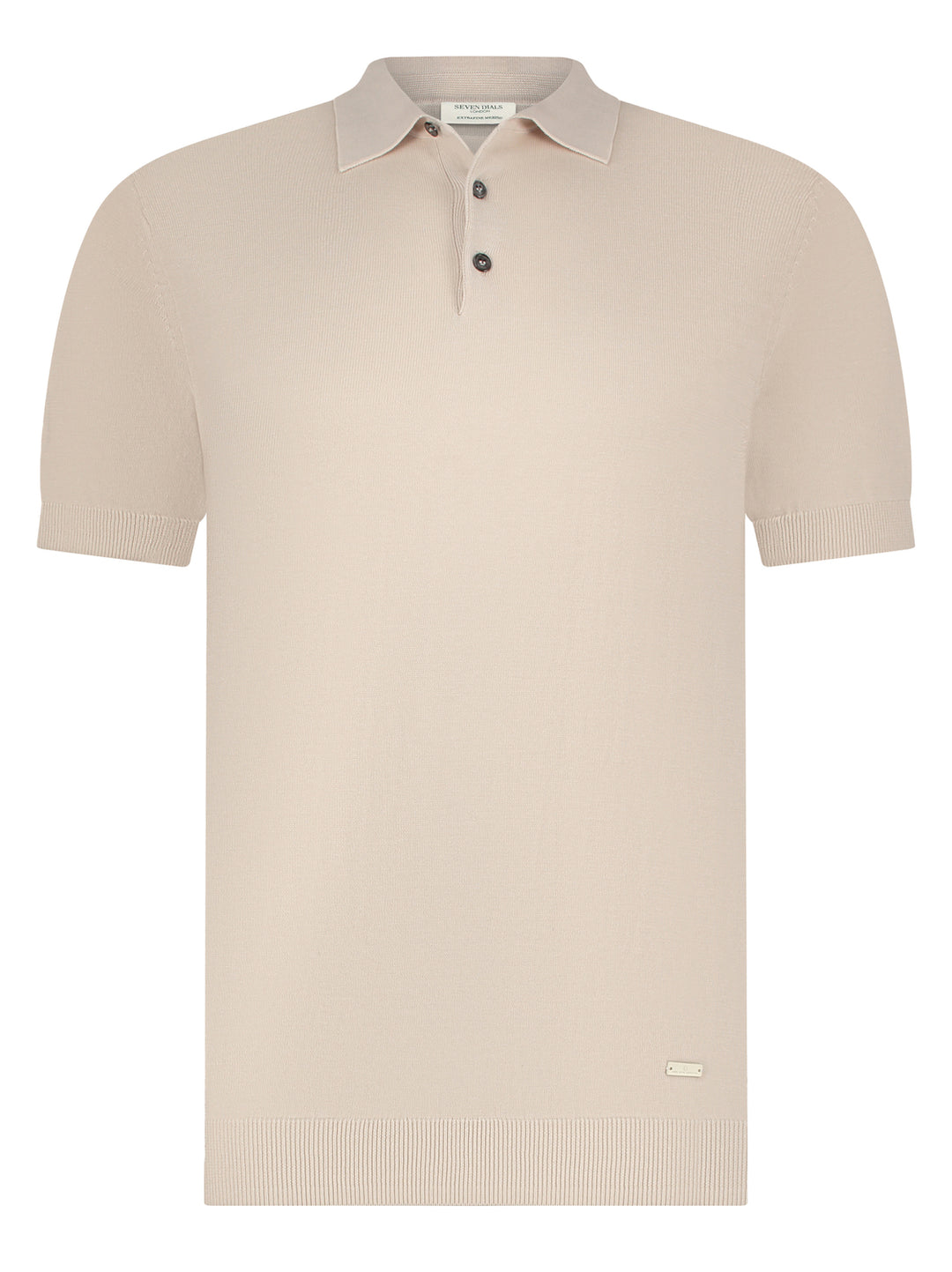 Seven Dials FILLIN Knitted Polo-85% Katoen<br />10% Zijden<br />5% Linnen-HEREN POLO'S & T-SHIRTS-Beige